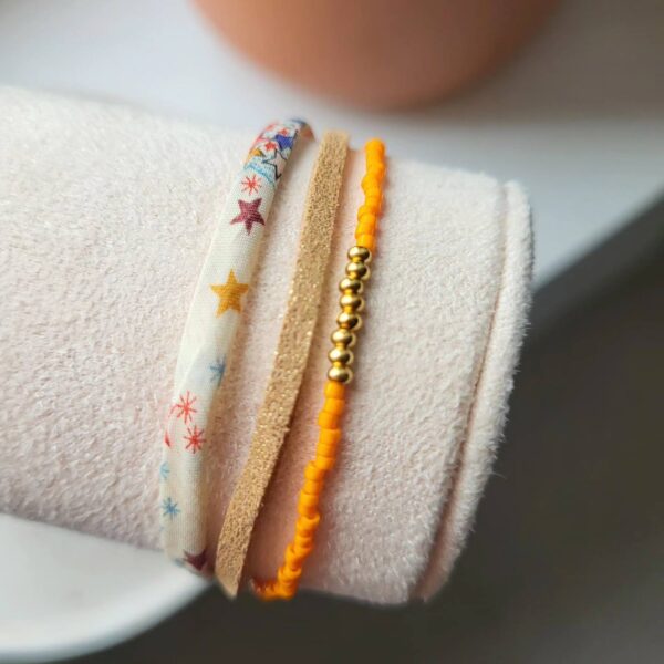 Bracelet multi rangs orange