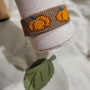 Bracelet tissé citrouille