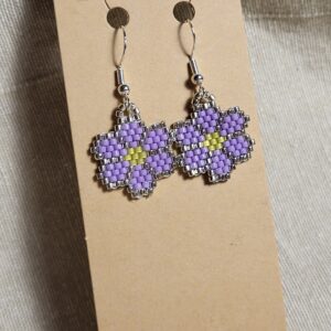 Boucles d'oreille en forme de fleurs en perle Miyuki