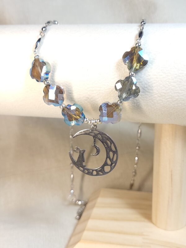 Collier Acier perle de verre