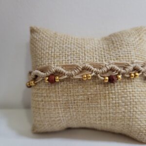 Chaine de cheville macramé Pierre véritable