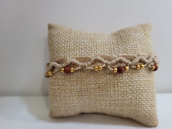 Chaine de cheville macramé Pierre véritable